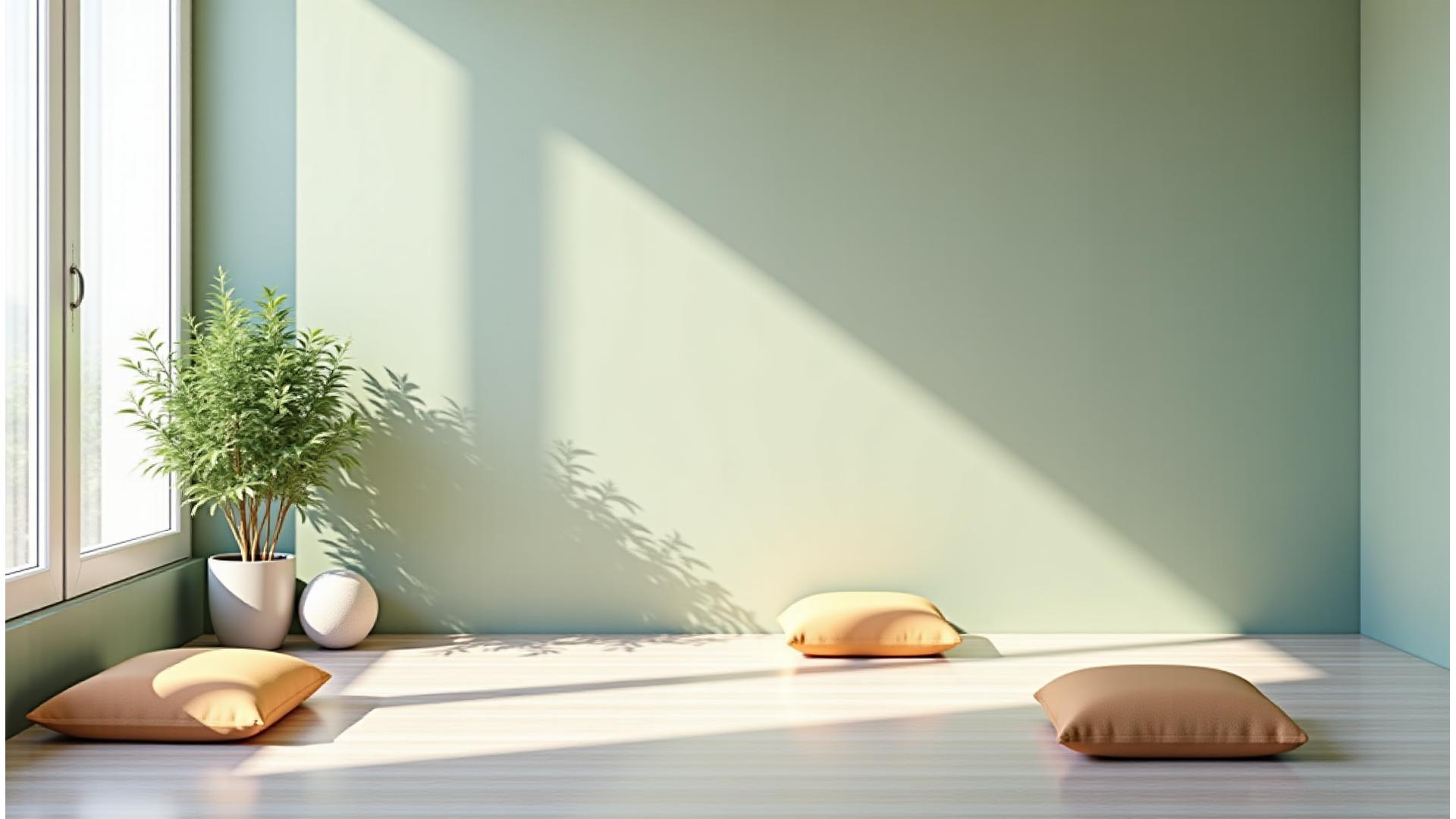 Espacio sereno de meditación con luz suave en Rincón Zen Bienestar, Madrid